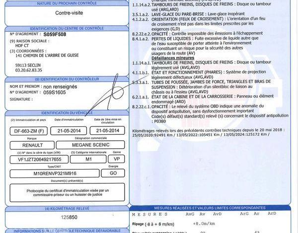 RENAULT SCENIC III DCI 95 PEPITE NOIR DF-663-ZM