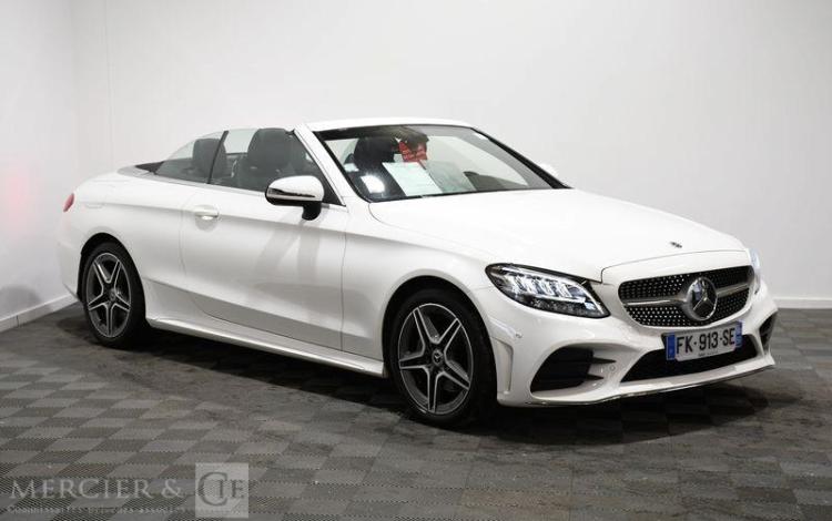 MERCEDES CLASSE C CABRIOLET 180 9G-TRONIC AMG LINE BLANC FK-913-SE