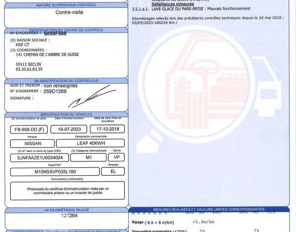 NISSAN LEAF ELECTRIQUE 40KWH  N-CONNECTA BLANC FB-658-DD