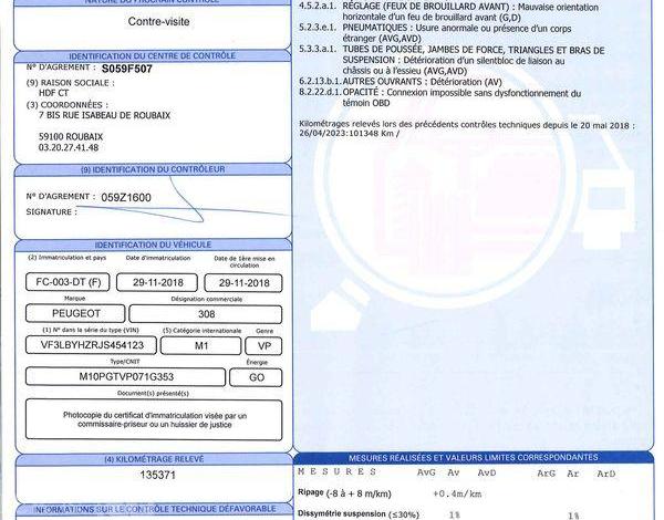 PEUGEOT 308 ACTIVE BUSINESS BLUEHDI 130 S&S EAT8 GRIS FC-003-DT